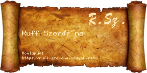 Ruff Szeréna névjegykártya